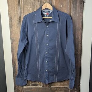 Tommy Hilfiger Western Pearl Snap Shirt with Contrast Stitching | Mens XL